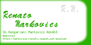 renato markovics business card