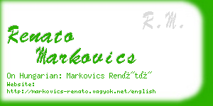 renato markovics business card